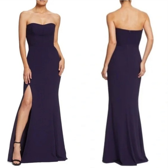Dress the Population Ellen Strapless Dress Dark Purple/Boysenberry Size XL - Picture 1 of 7